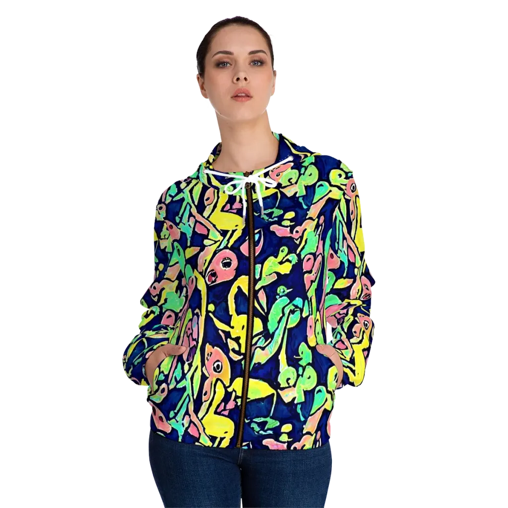 Abyssal Pop on Women's Full-Zip Hoodie — Front On Person