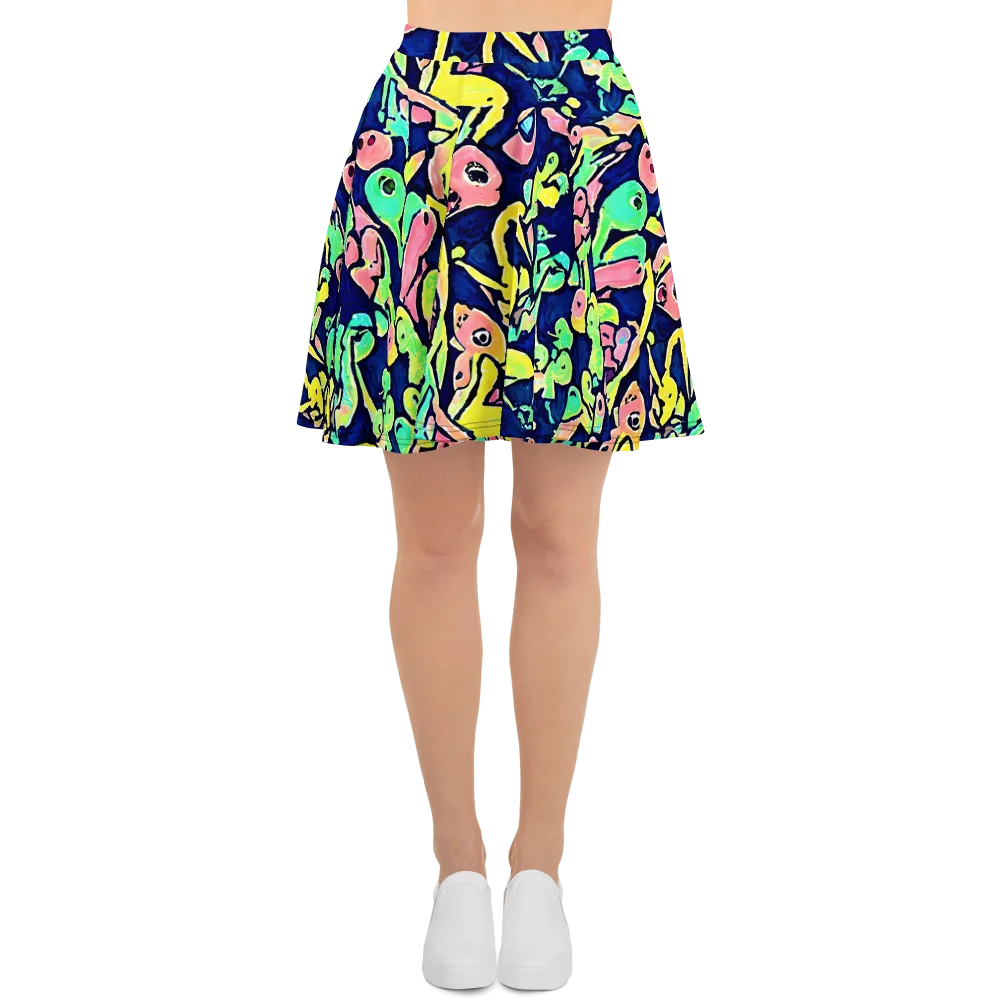 Abyssal Pop on Skater Skirt — Front