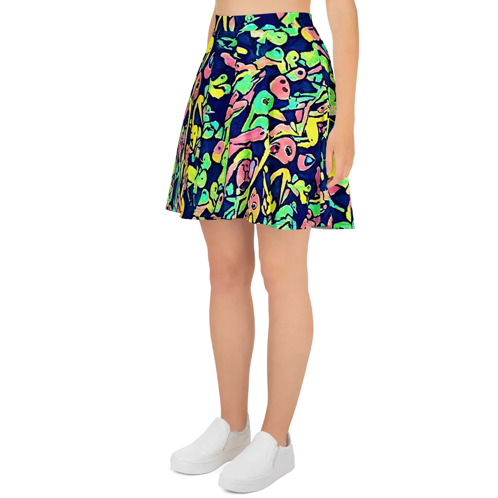 Abyssal Pop on Skater Skirt — Left