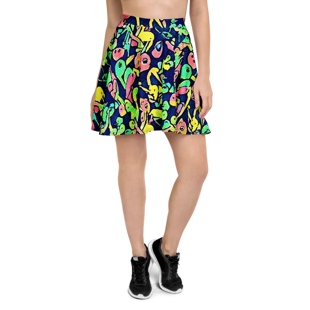 Abyssal Pop on Skater Skirt — Front