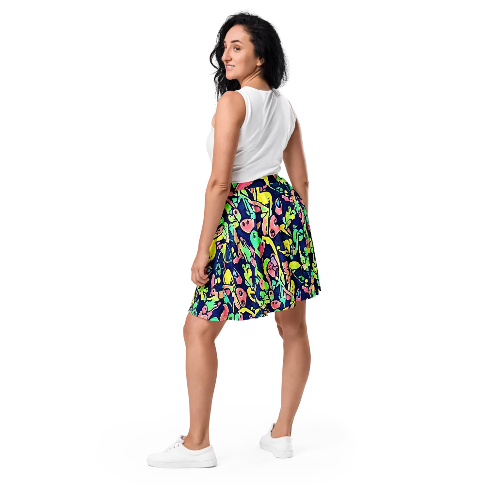 Abyssal Pop on Skater Skirt — Back