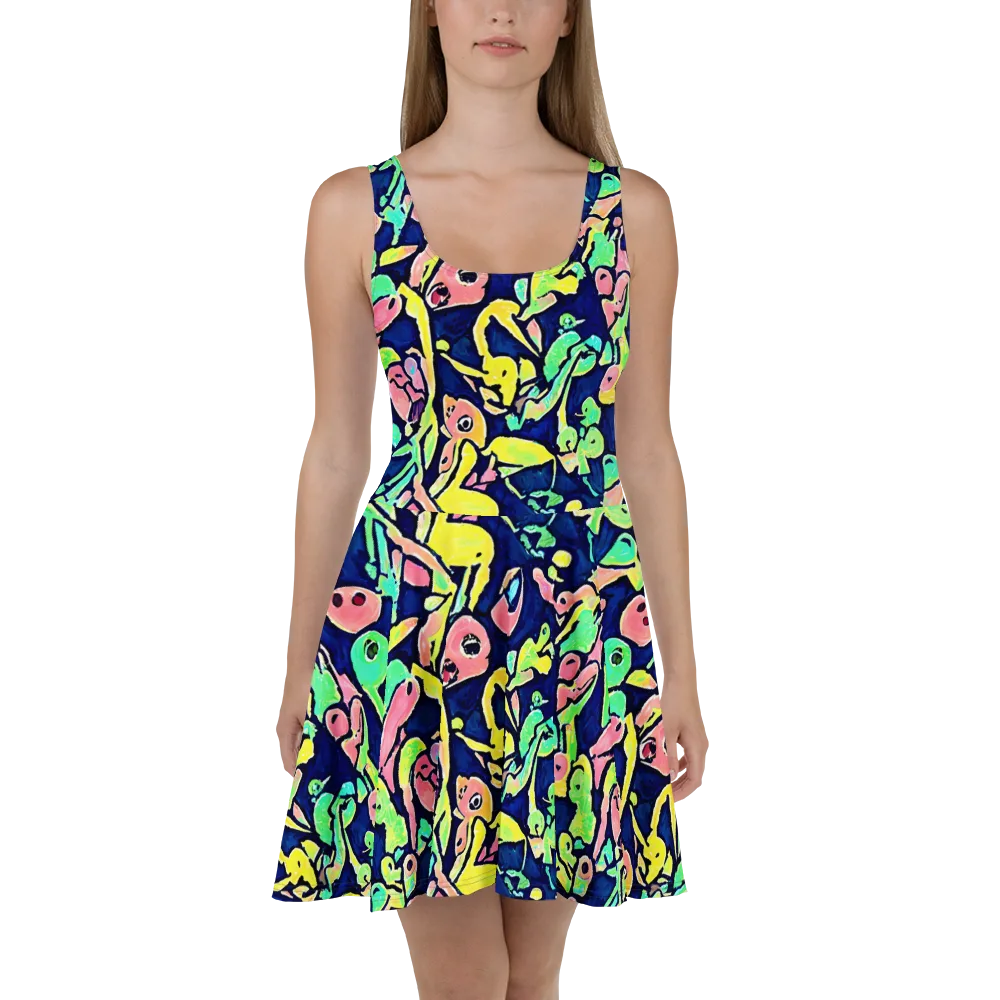 Abyssal Pop on Skater Dress — Front