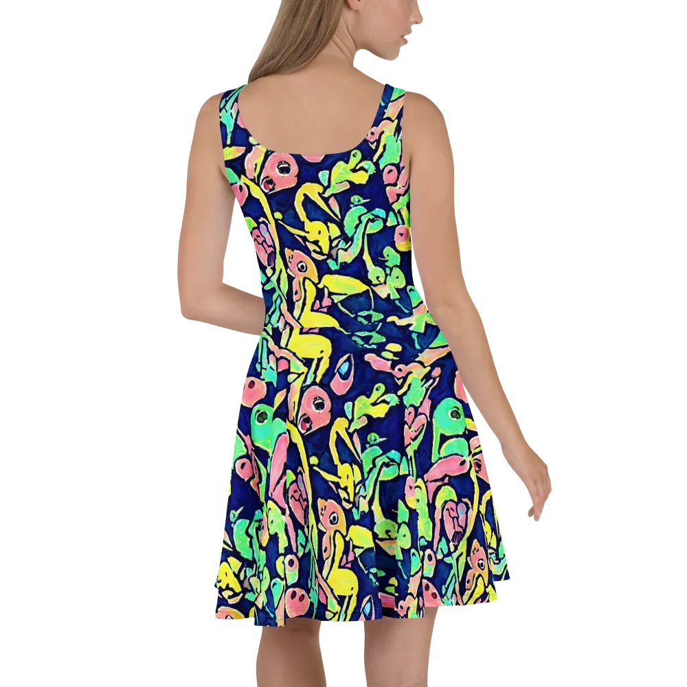 Abyssal Pop on Skater Dress — Back