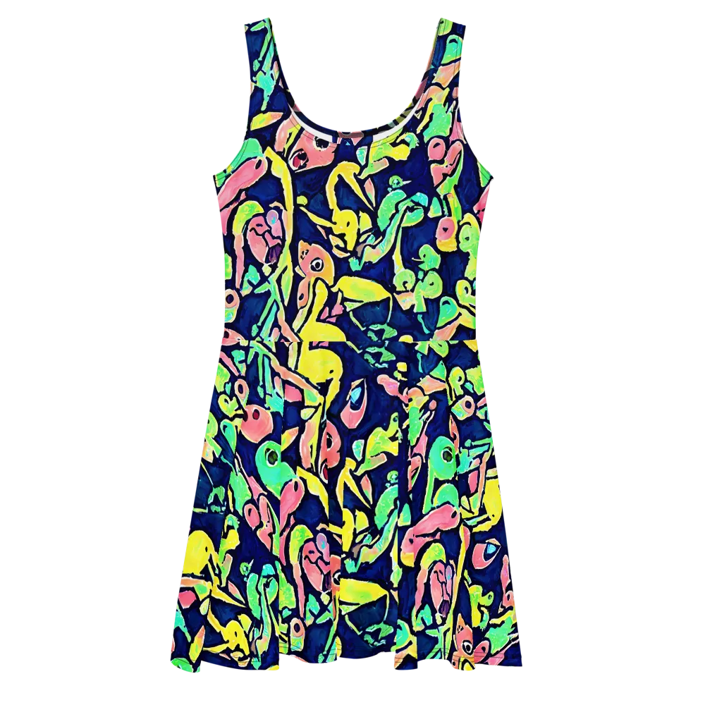 Abyssal Pop on Skater Dress — Front