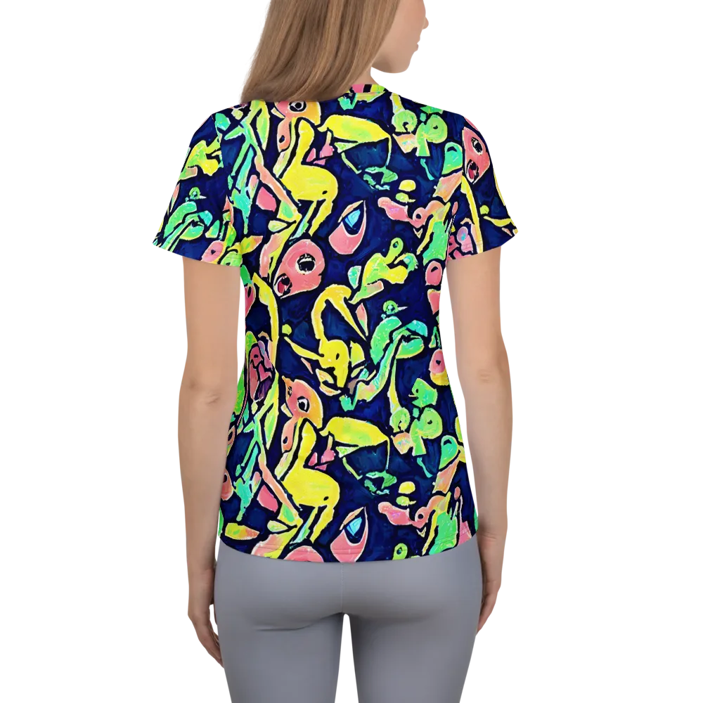Abyssal Pop on Women's Athletic T-Shirt — Back