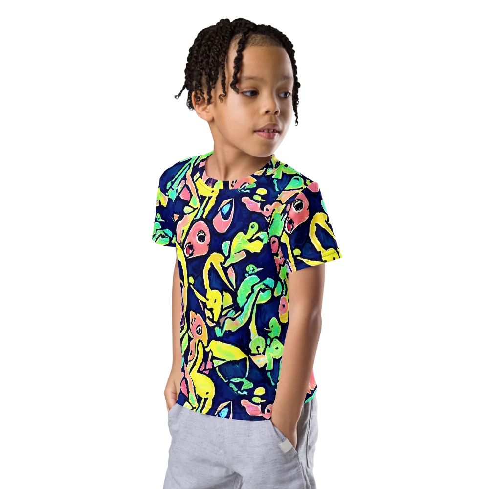 Abyssal Pop on Kids Crew Neck T-Shirt — Left Front
