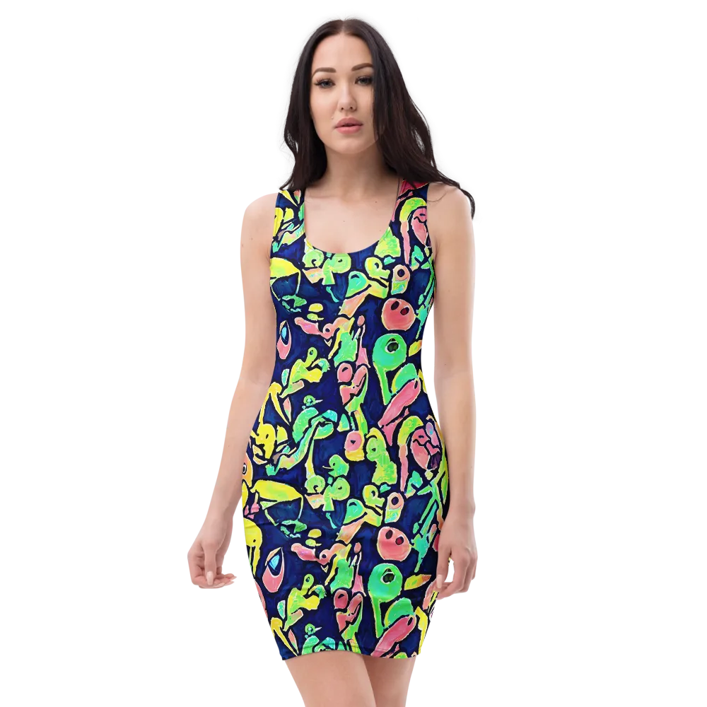 Abyssal Pop on Bodycon Dress — Front
