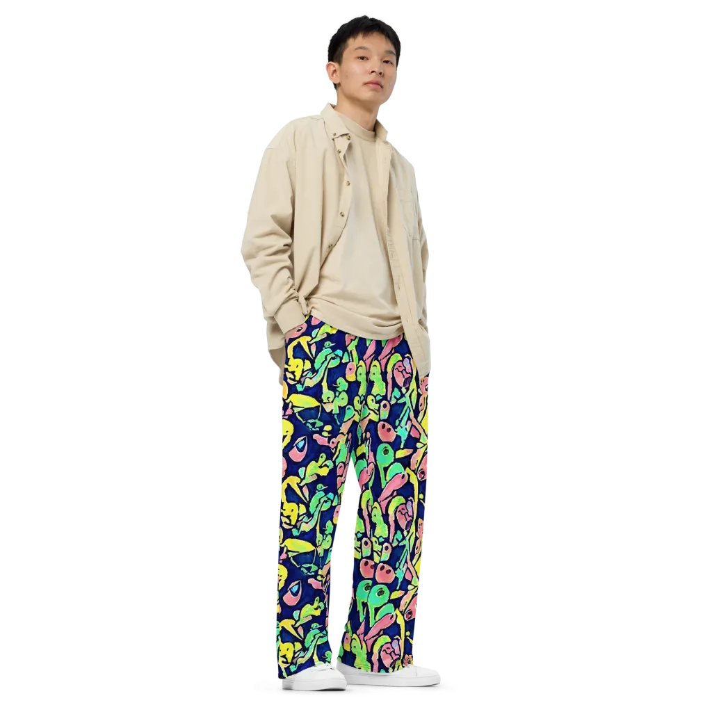 Abyssal Pop on Wide-Leg Pants — Right Front
