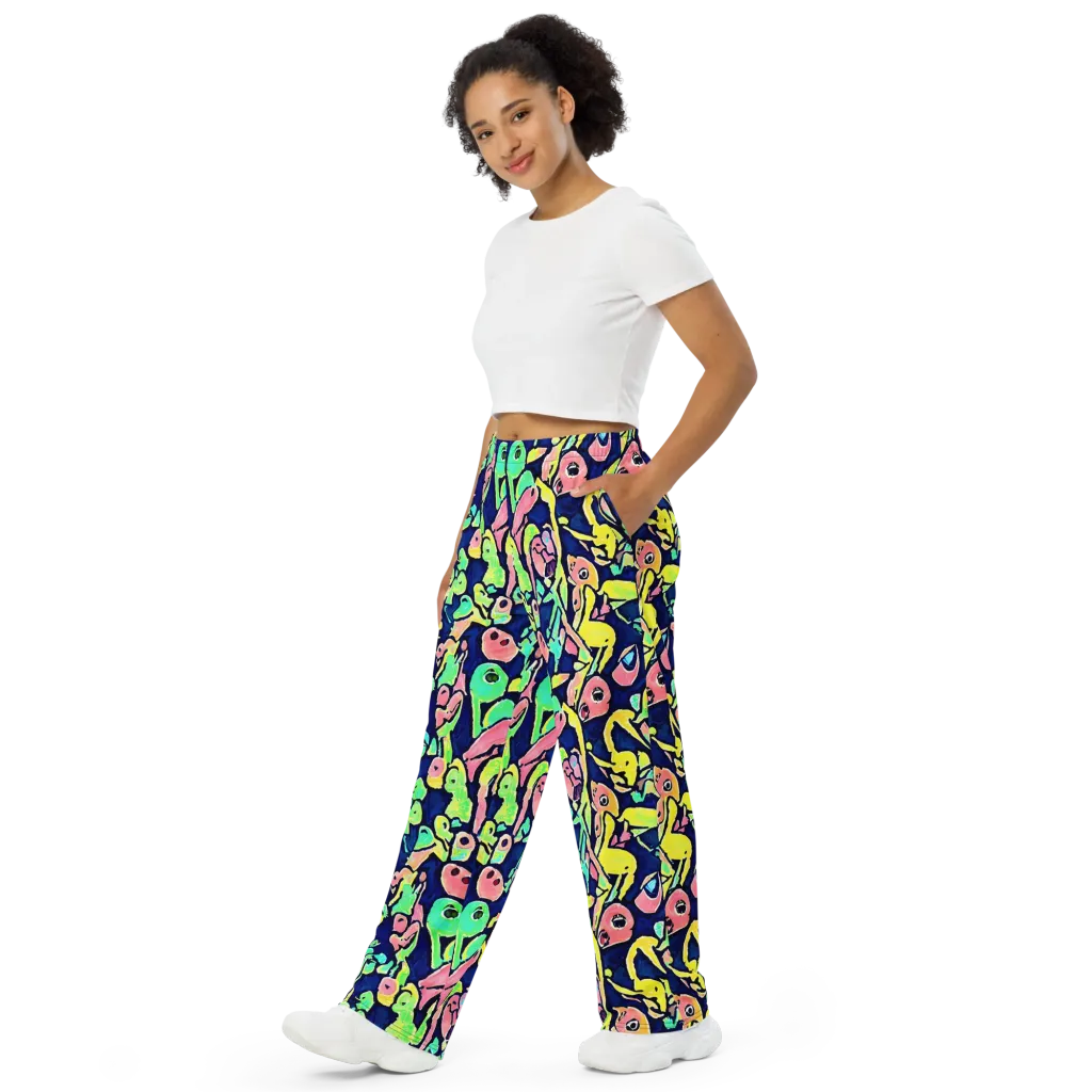 Abyssal Pop on Wide-Leg Pants — Left Front