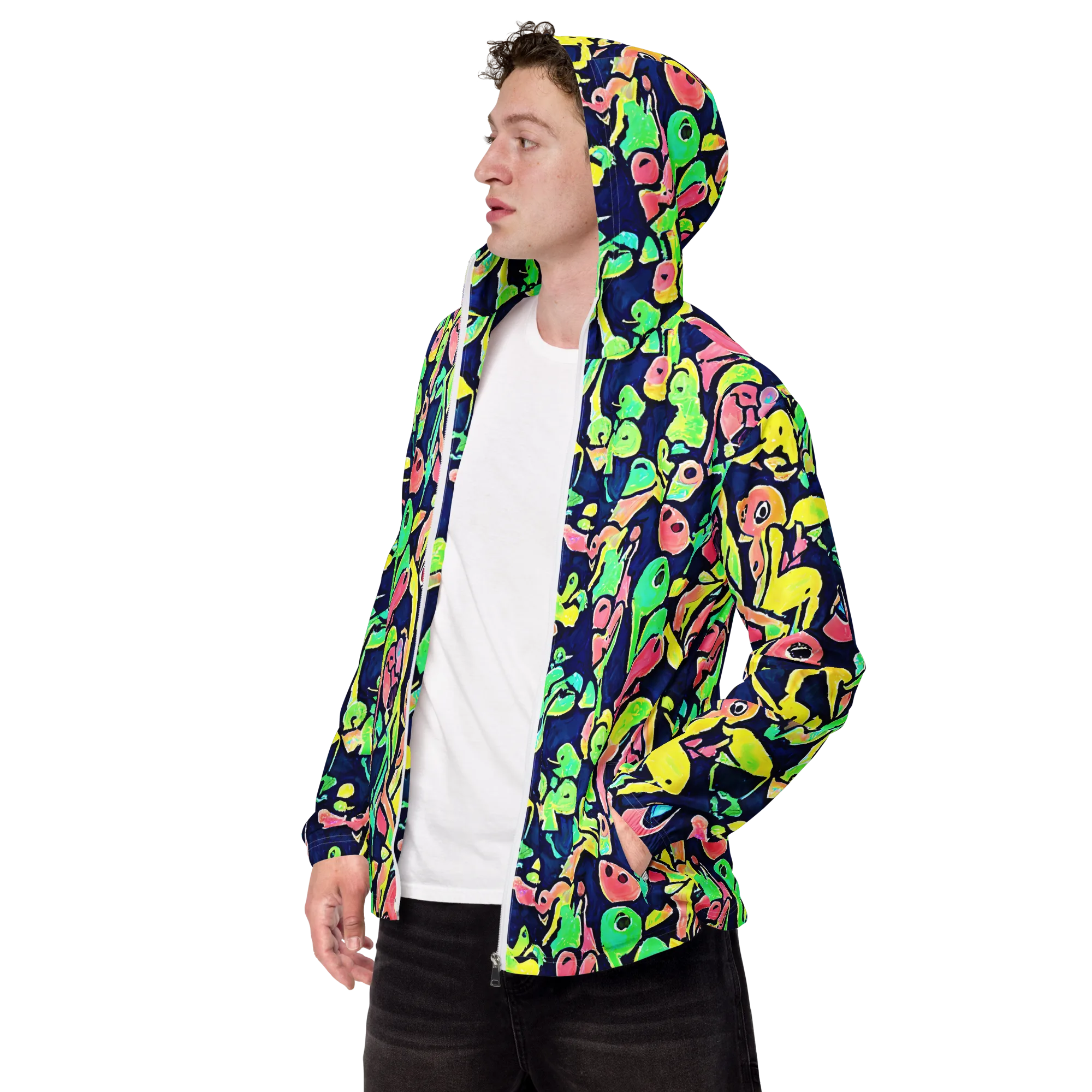 Abyssal Pop on Men's Windbreaker — Left Front