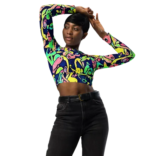 Abyssal Pop on a Long Sleeve Crop Top