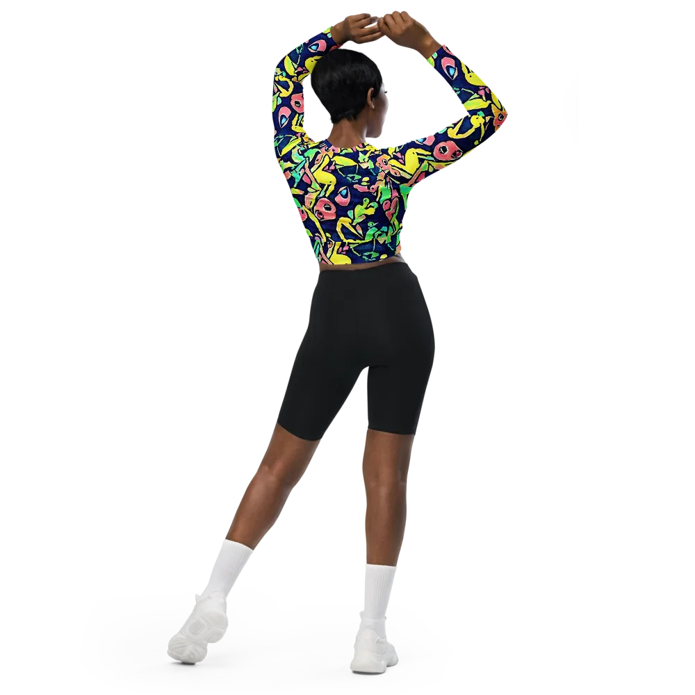 Abyssal Pop on Long Sleeve Crop Top — Back