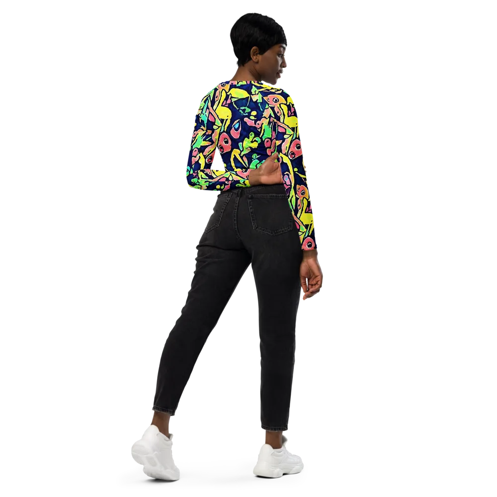 Abyssal Pop on Long Sleeve Crop Top — Right Back