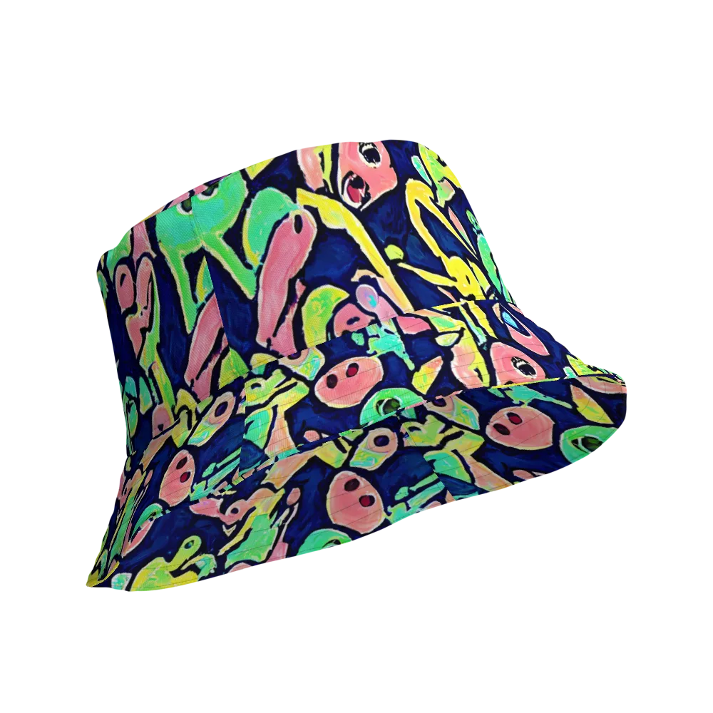 Abyssal Pop on Reversible Bucket Hat — Product details Outside