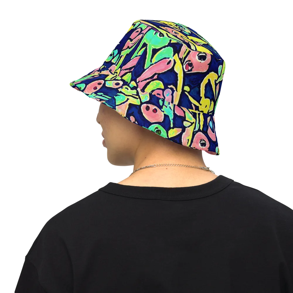 Abyssal Pop on Reversible Bucket Hat — Back Inside