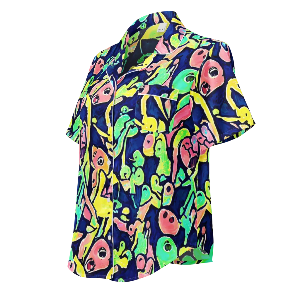 Abyssal Pop on Women's Short Sleeve Pajama Top — Left Front