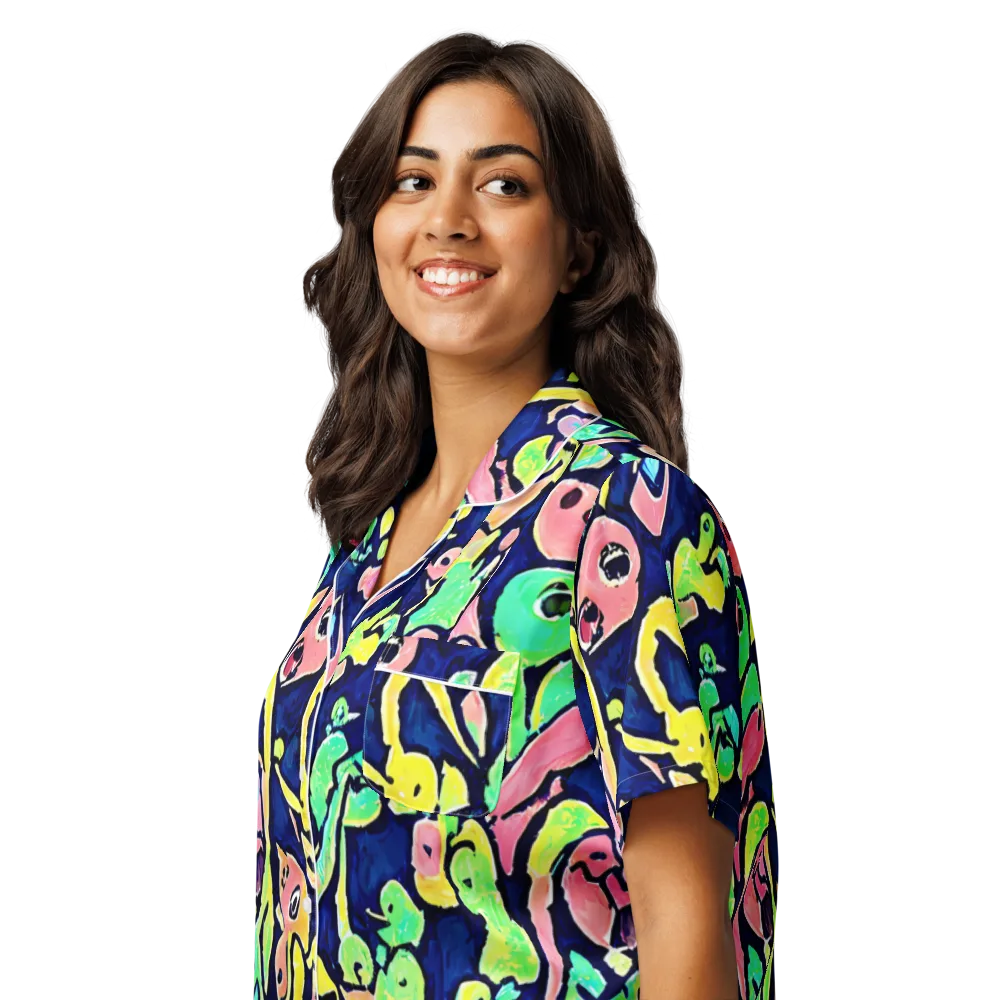 Abyssal Pop on Women's Short Sleeve Pajama Top — Left Front