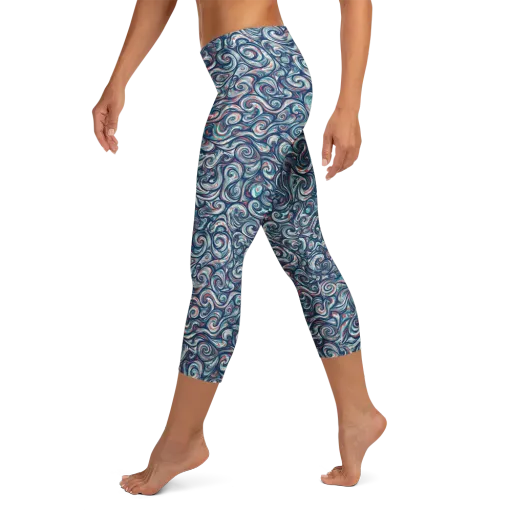 Indigo Vortex on a Capri Leggings