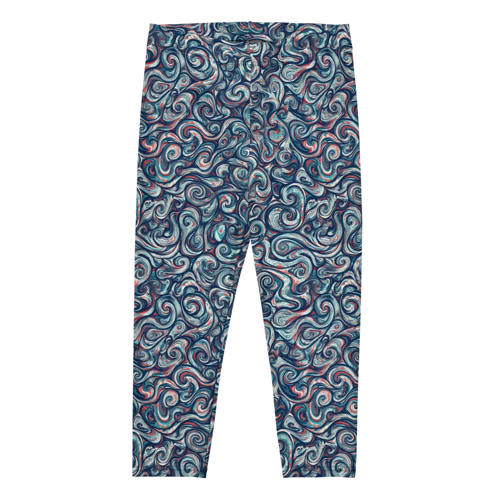 Indigo Vortex on Capri Leggings — Front