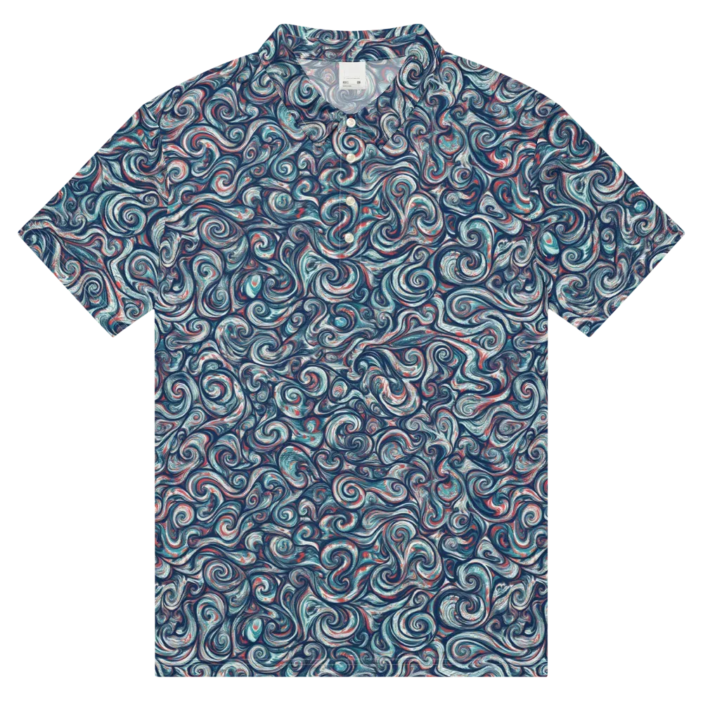 Indigo Vortex on Men's Slim Fit Polo Shirt — Front