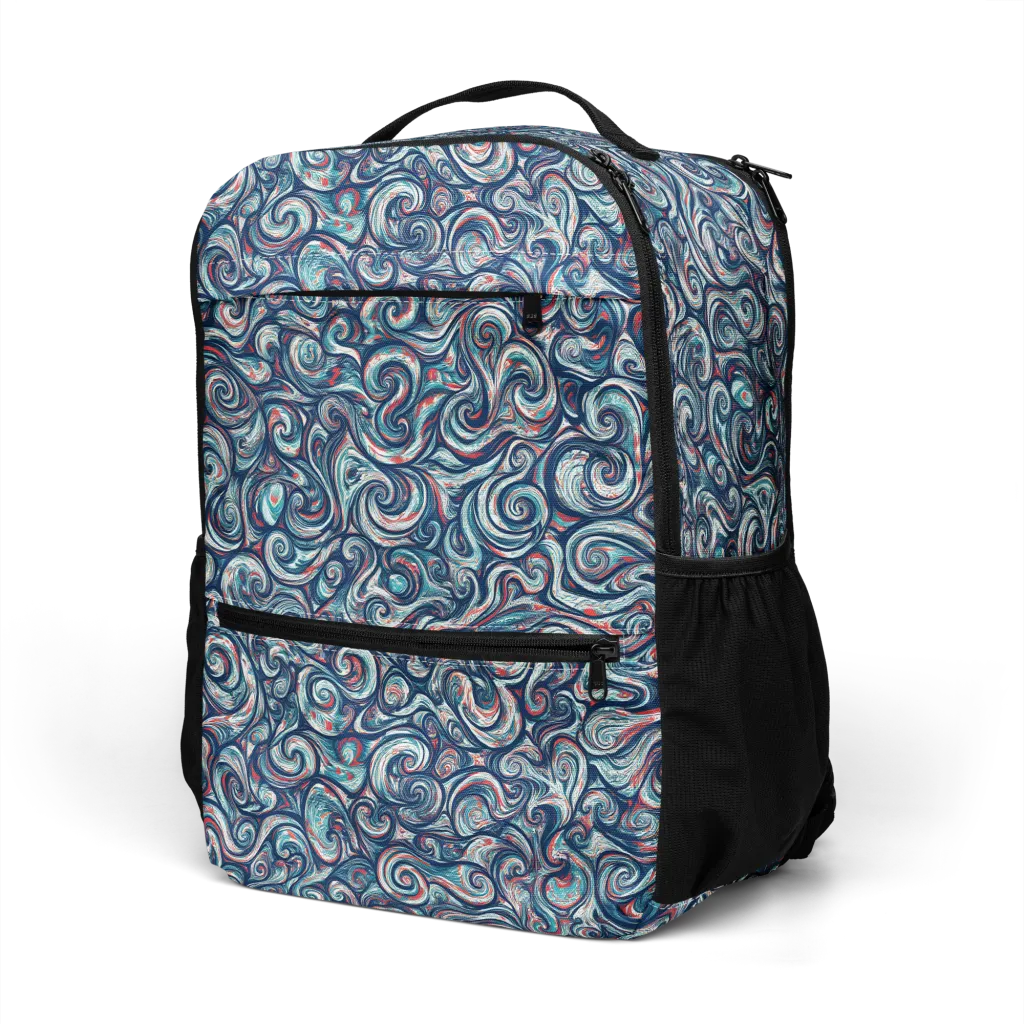 Indigo Vortex on Utility Backpack — Left Front