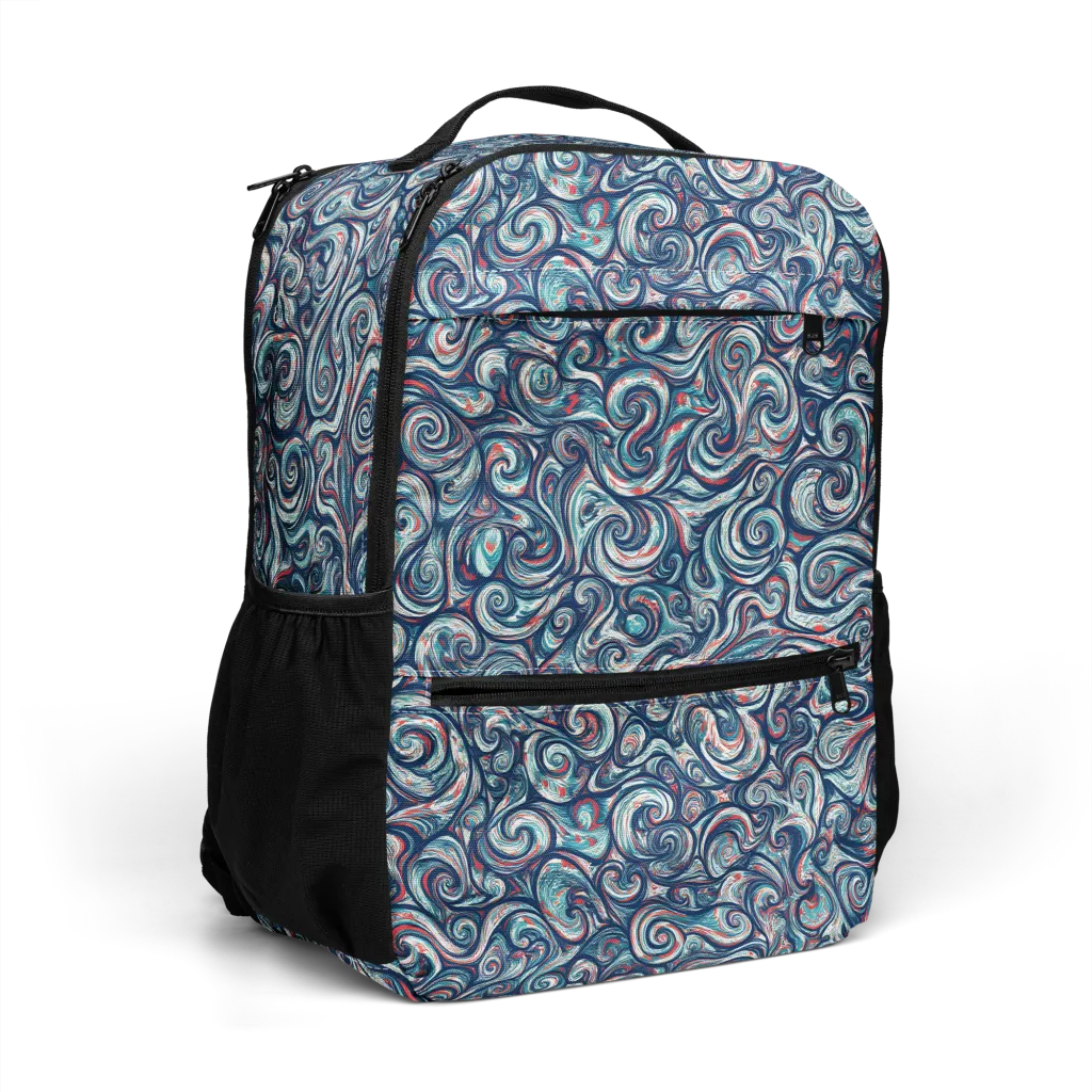 Indigo Vortex on Utility Backpack — Right Front