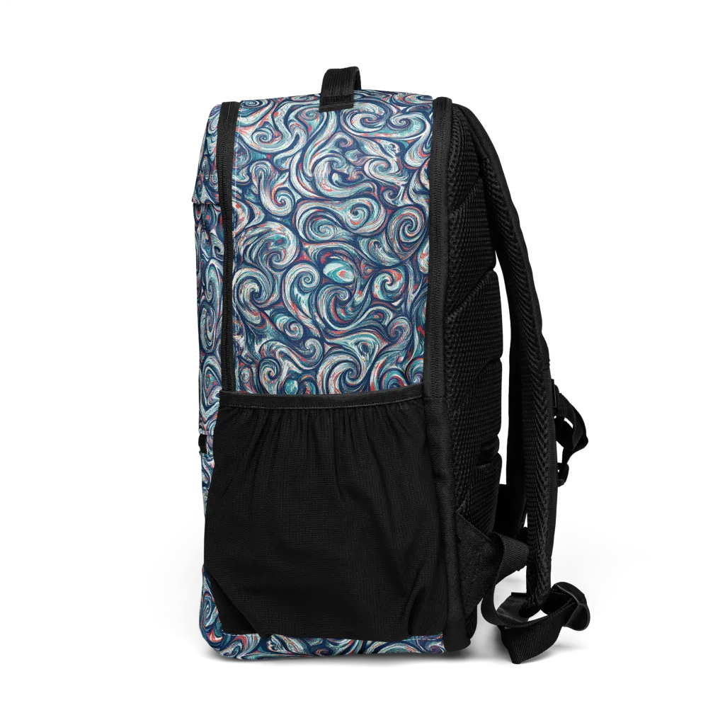 Indigo Vortex on Utility Backpack — Left