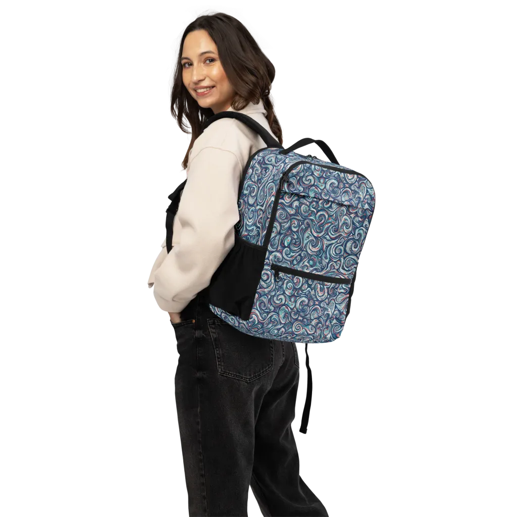 Indigo Vortex on Utility Backpack — Back