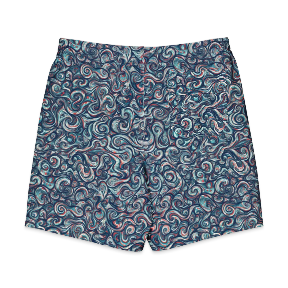 Indigo Vortex on Men's Board Shorts — Back