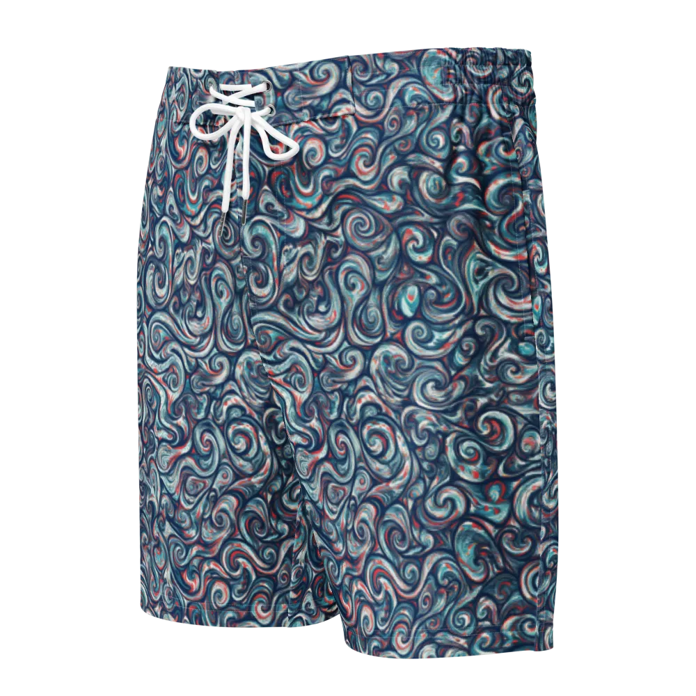 Indigo Vortex on Men's Board Shorts — Front