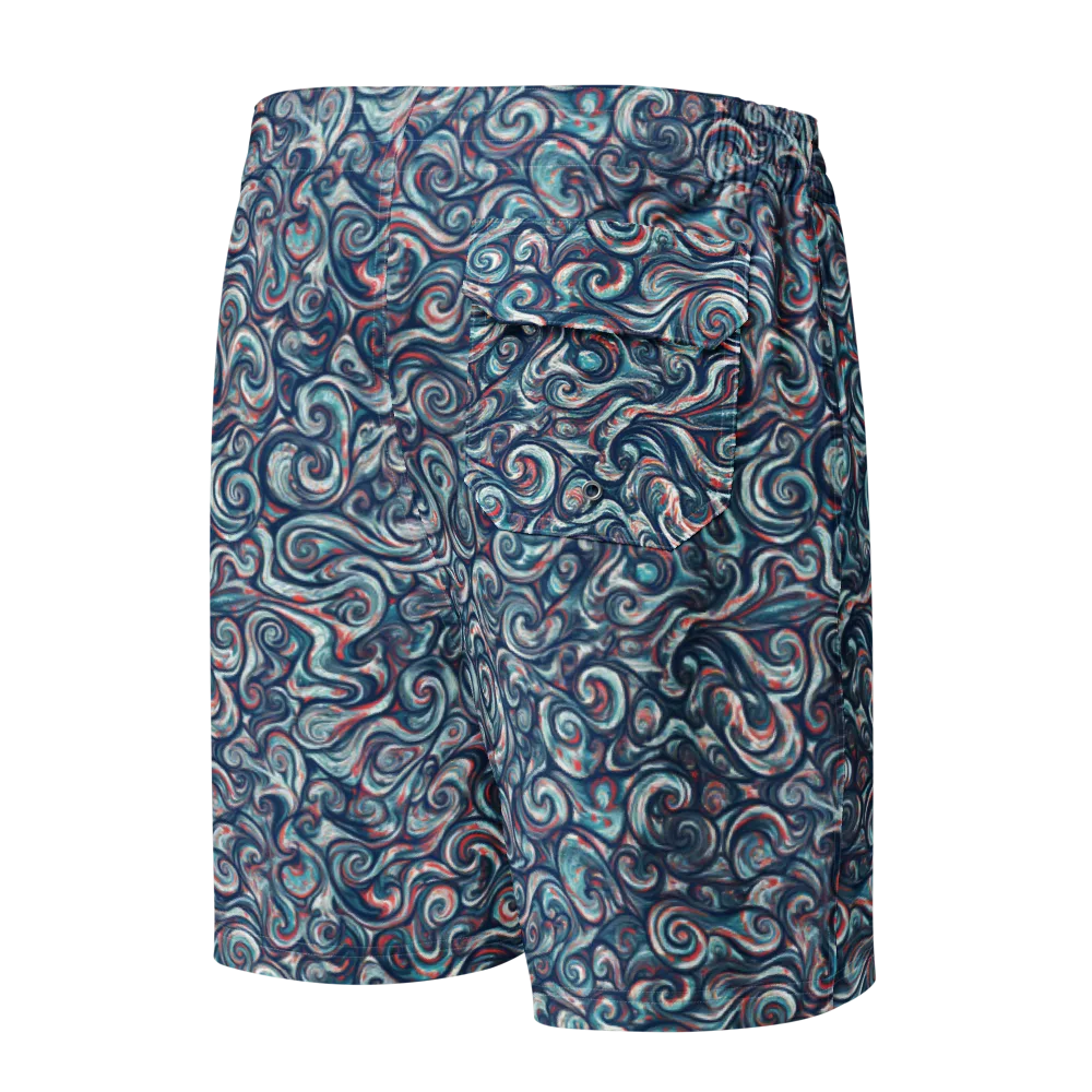 Indigo Vortex on Men's Board Shorts — Back