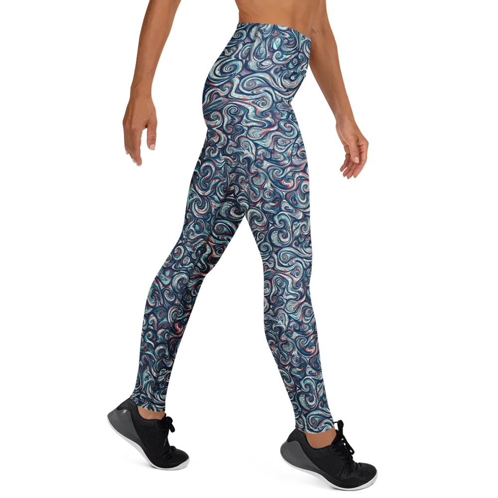 Indigo Vortex on Yoga Leggings — Right