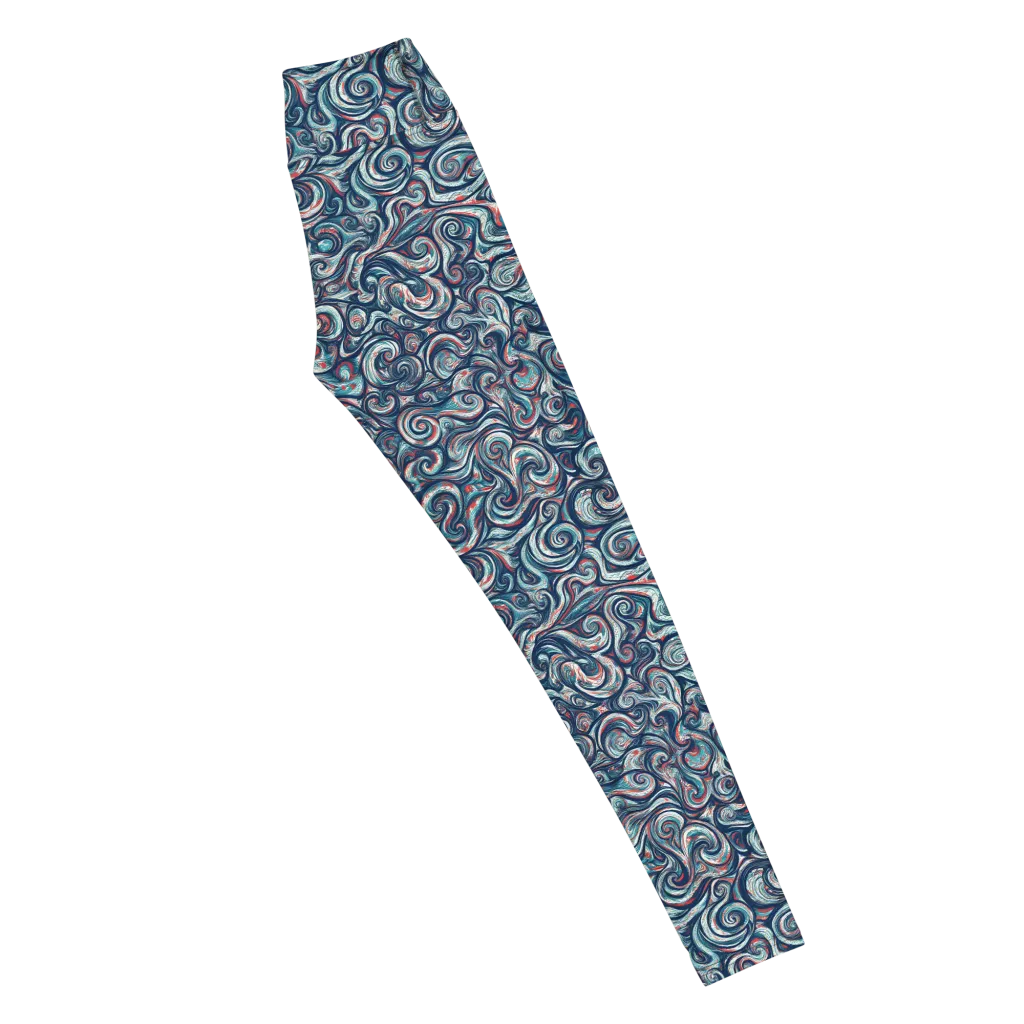 Indigo Vortex on Yoga Leggings — Right
