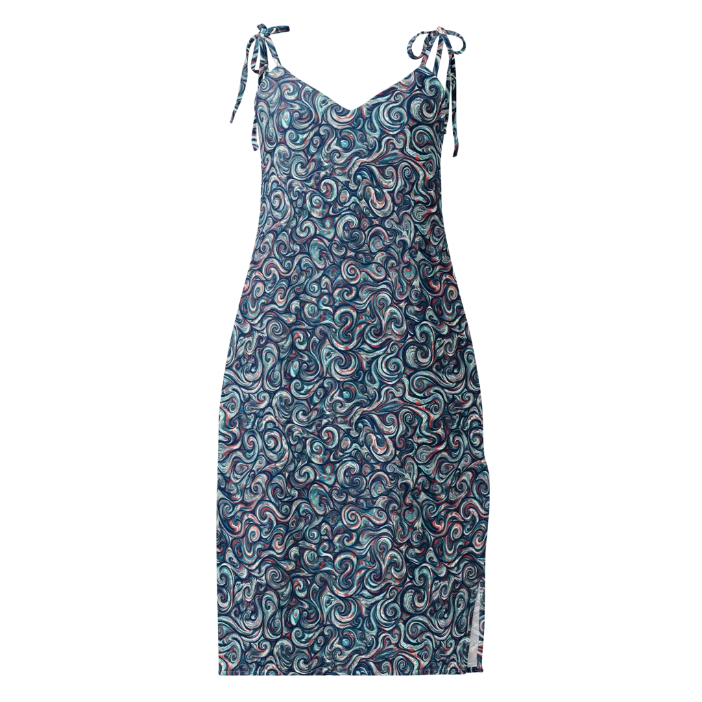 Indigo Vortex on Slip Dress — Front