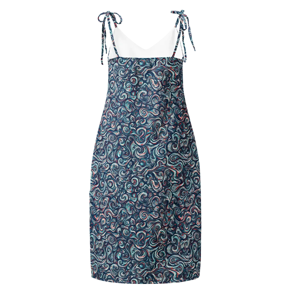 Indigo Vortex on Slip Dress — Back