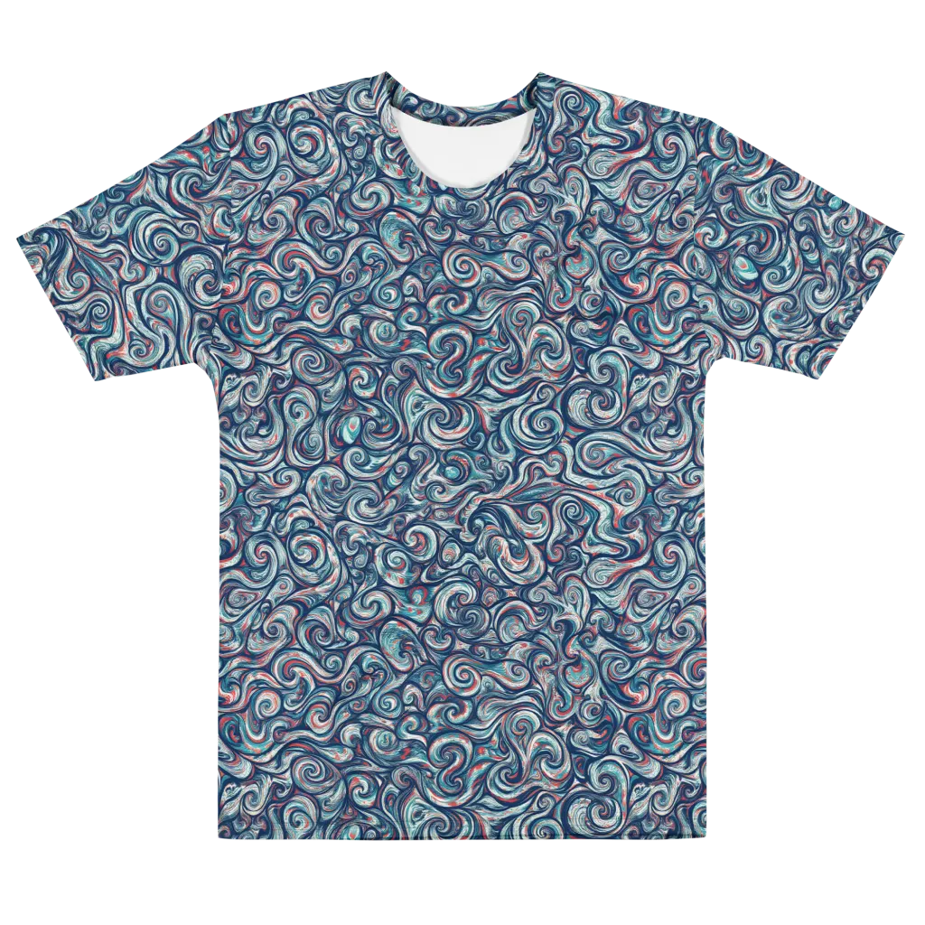 Indigo Vortex on Men's Cotton Crew Neck T-Shirt — Front