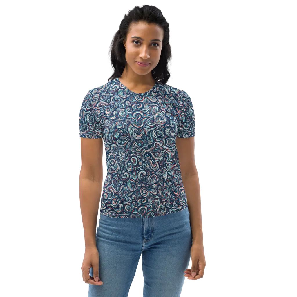 Indigo Vortex on Women's Crew Neck T-Shirt — Front