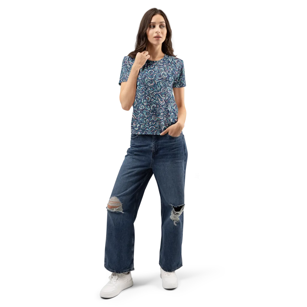 Indigo Vortex on Women's Crew Neck T-Shirt — Front
