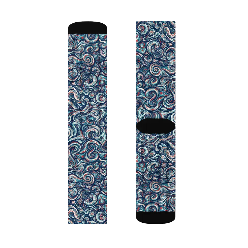 Indigo Vortex on Socks — Right Sock