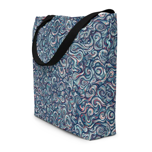 Indigo Vortex on a Large Tote Bag W/ Pocket
