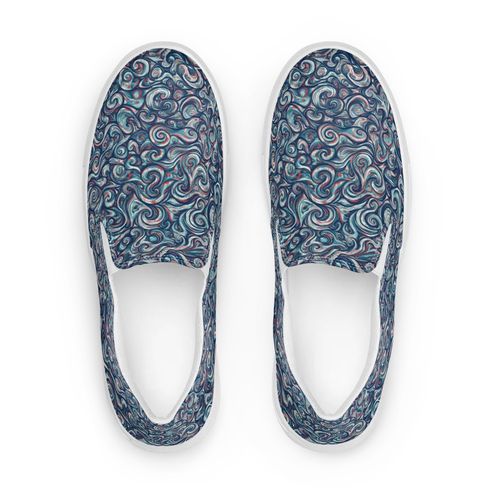 Indigo Vortex on Women's Slip-On Canvas Shoes — Front
