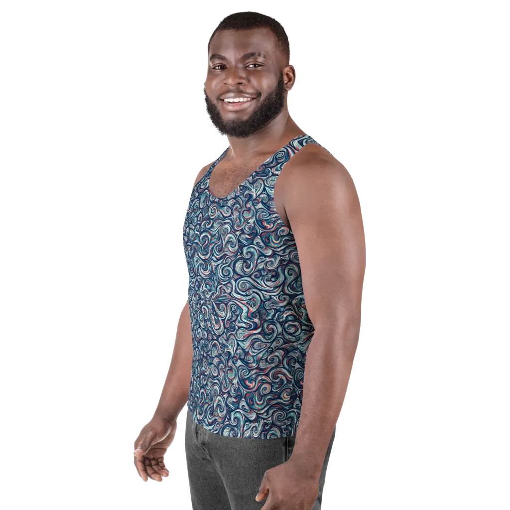Indigo Vortex on Men's Tank Top — Left Front