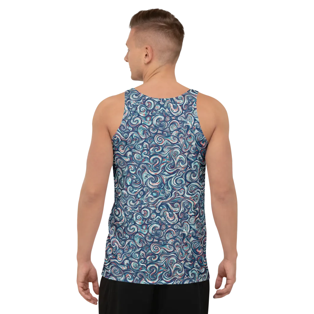 Indigo Vortex on Men's Tank Top — Back