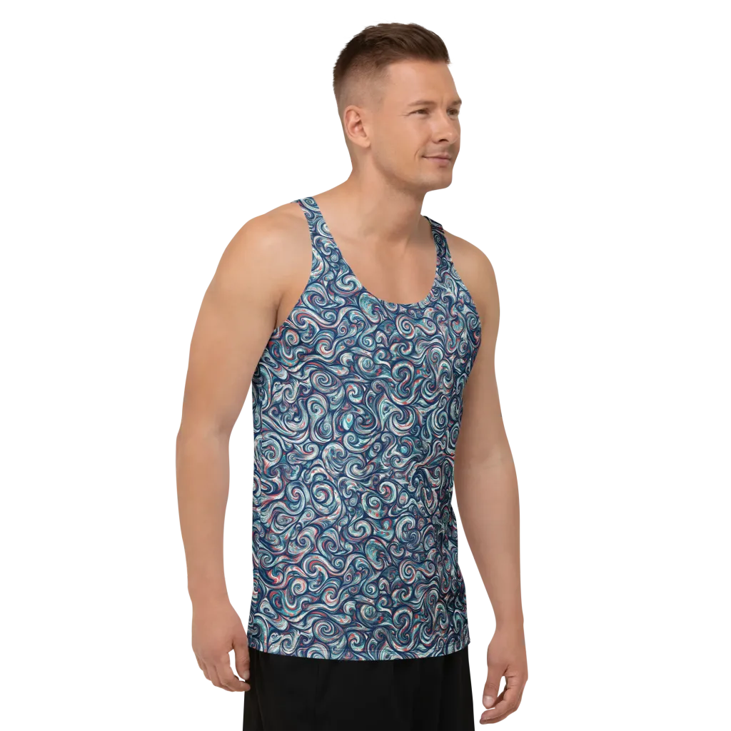 Indigo Vortex on Men's Tank Top — Right Front