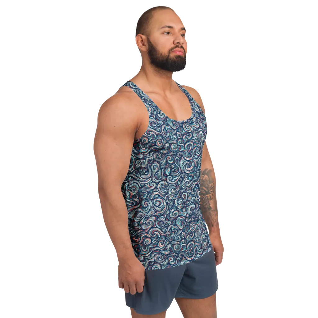 Indigo Vortex on Men's Tank Top — Right Front