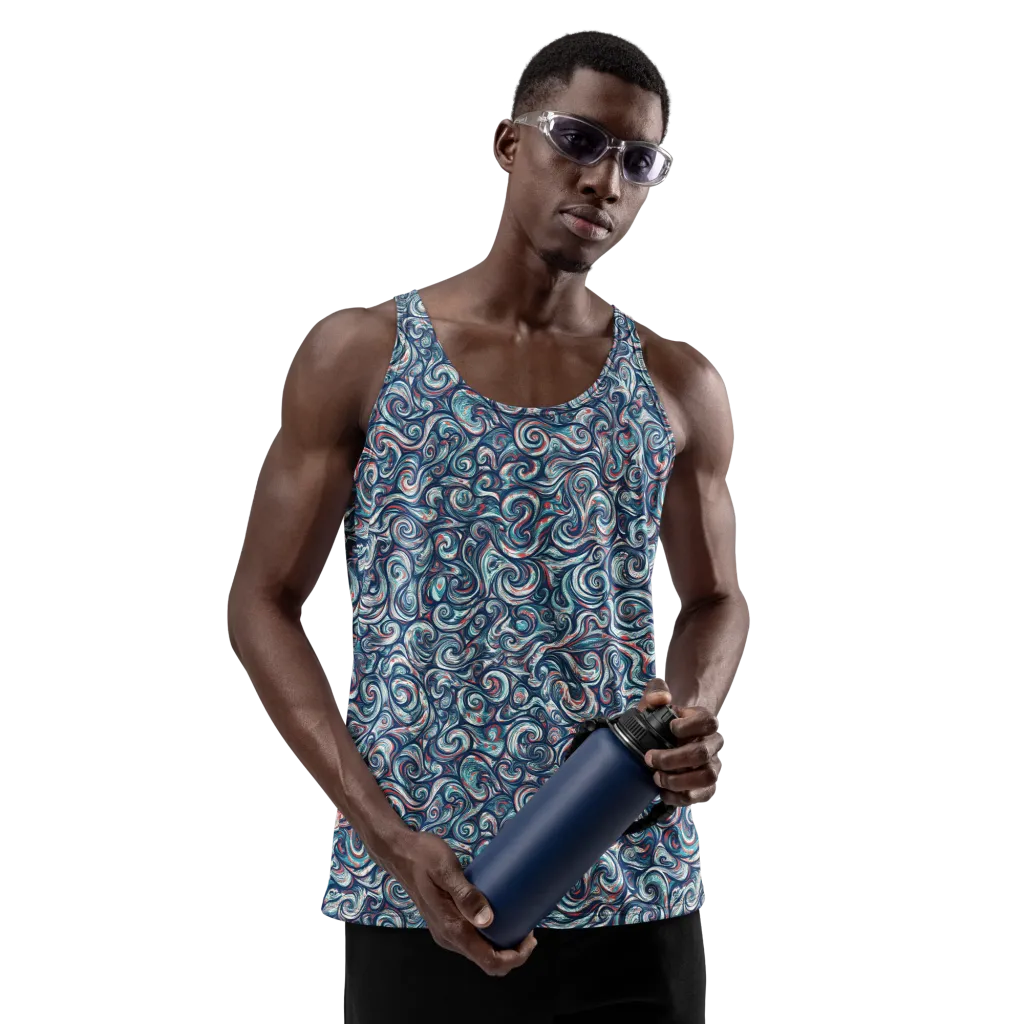 Indigo Vortex on Men's Tank Top — Front
