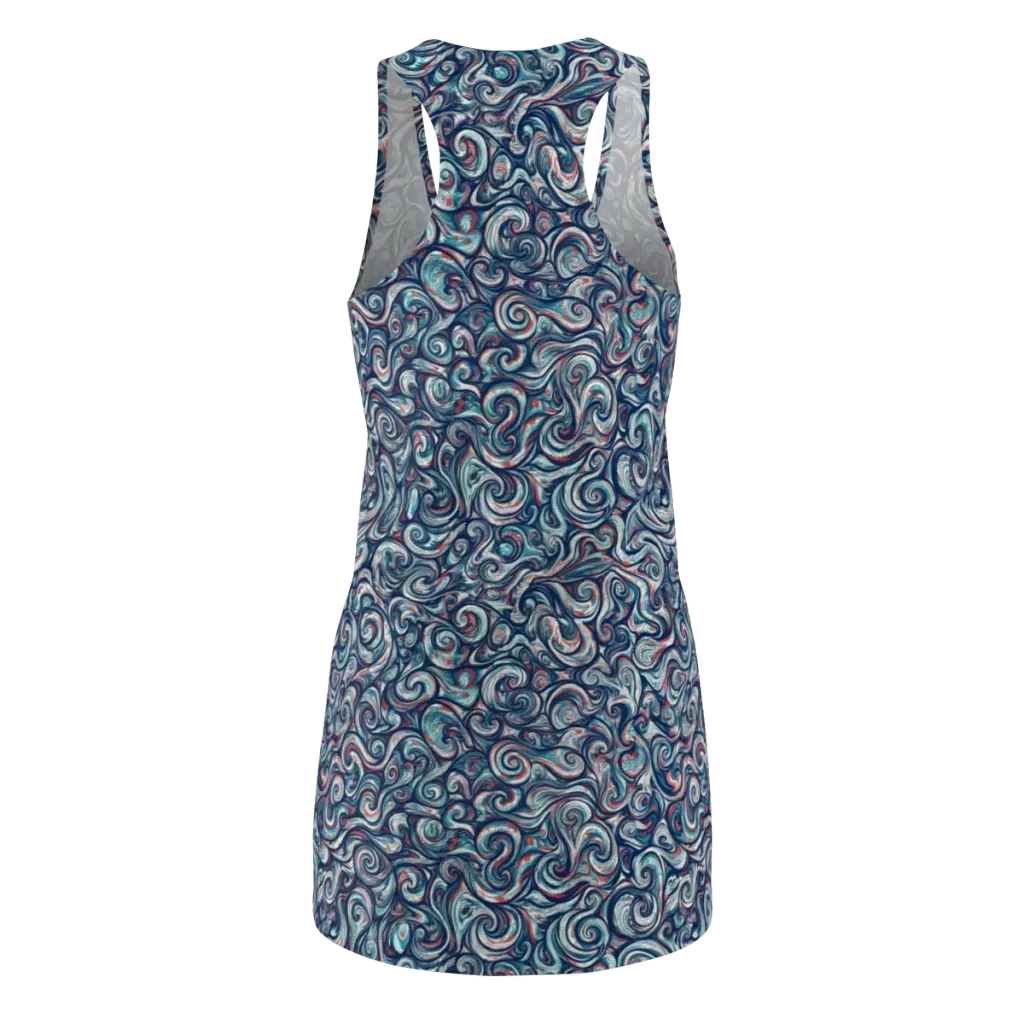 Indigo Vortex on Racerback Dress — Back