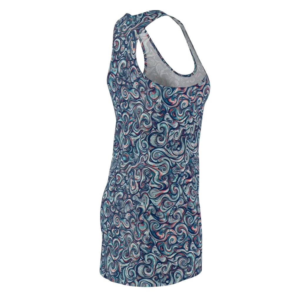 Indigo Vortex on Racerback Dress — Back Side