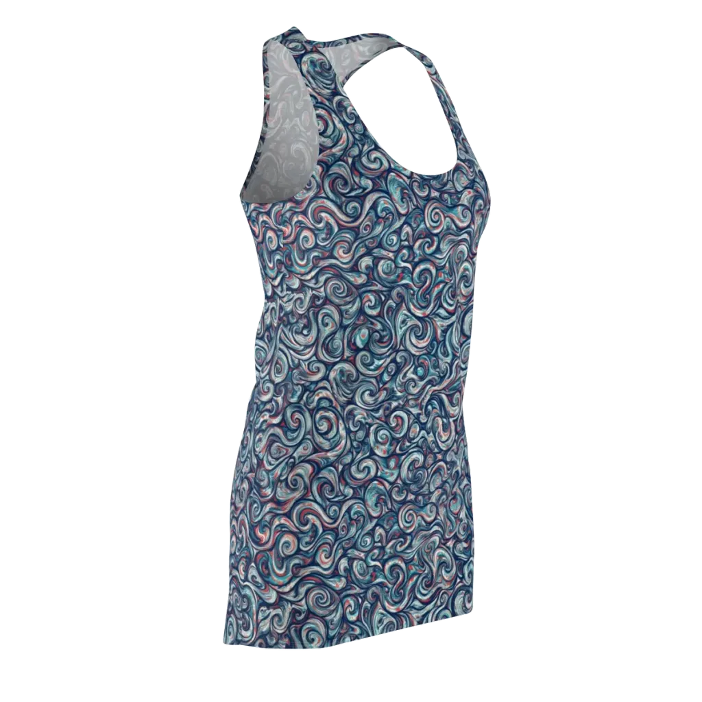 Indigo Vortex on Racerback Dress — Front Side
