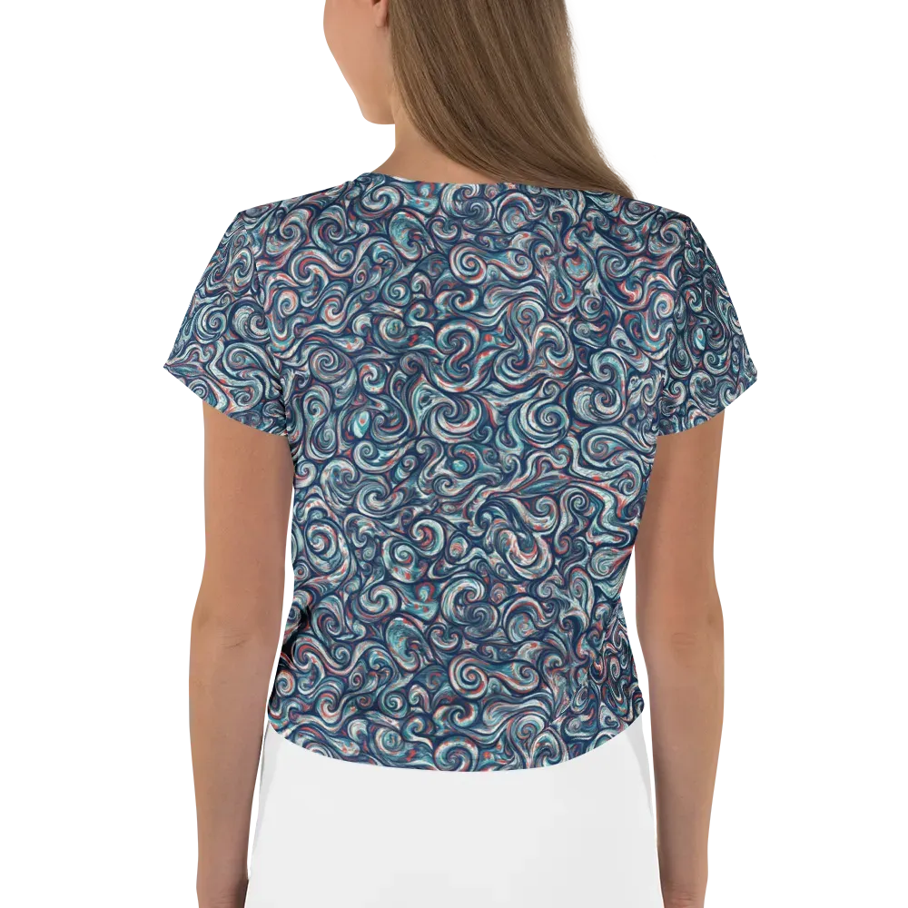Indigo Vortex on Crop Tee — Back